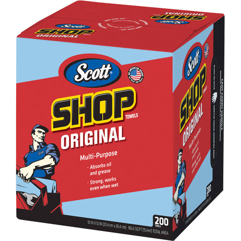SCOTT® Shop Towels POP-UP Box, 200 Towels