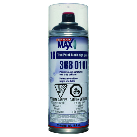 USC 3680102 Spray Max 1K Aerosol Trim Paint Satin Black