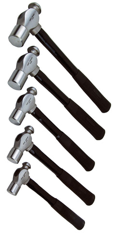 ATD-4035 5 Pc. Ball Pein Hammer Set with Fiberglass Handles 