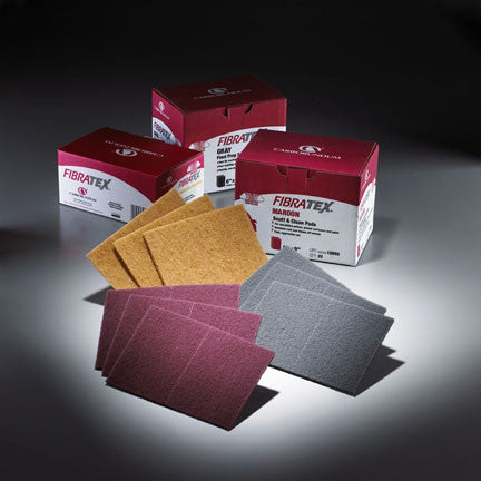 Carborundum Fibratex Scuff Pads 6" x 9", Maroon/Gray