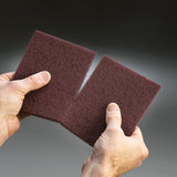 Carborundum Fibratex Scuff Pads 6" x 9", Maroon/Gray