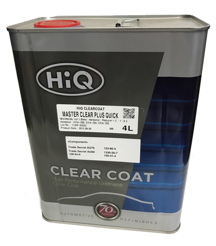 HiQ Quick Master Clear, High Performance Urethane Clear Coat, 4L