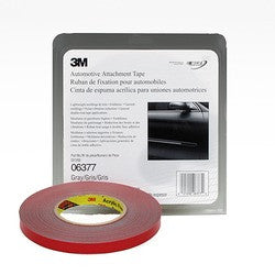 3M 6377 Automotive Attachment Tape - Gray 1/2" X 20 Yds 30 mil
