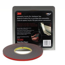3M™ 06386 Automotive Acrylic Plus Attachment Tape, Black, 1/4 inch