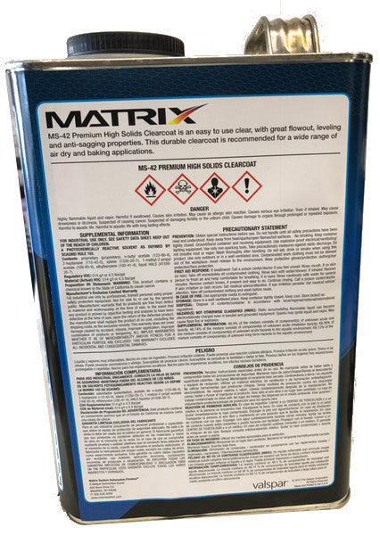 MS-42 Premium High Solid 2:1 Clearcoat and Hardener Kit with Excellent ...