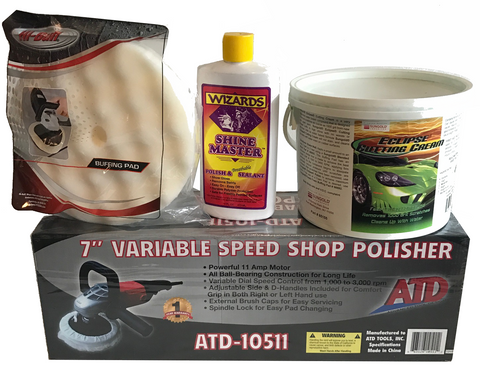 Polishing Kit Includes Polisher, Compound, Sealant, Buffing Pad