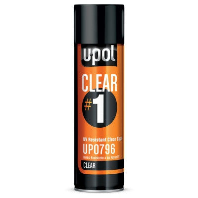 U-Pol Clear#1 UV Resistant High Gloss Clear Coat Spray Can, UP0796, 45 –